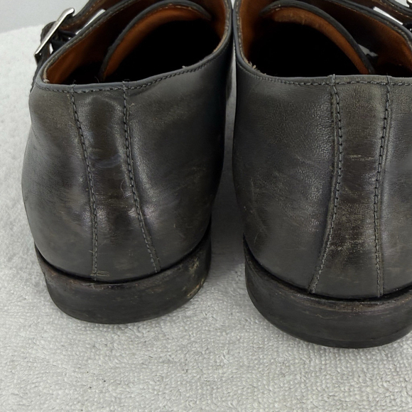Wolf And Shepherd Gambit Black Double Monk Strap Buckle Dress Shoes Size 7.5